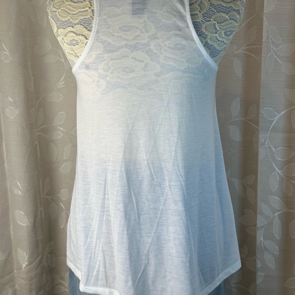 H&M White Lace Halter Tank Top Small Boho Festival Summer Casual Flowy - Picture 4 of 9